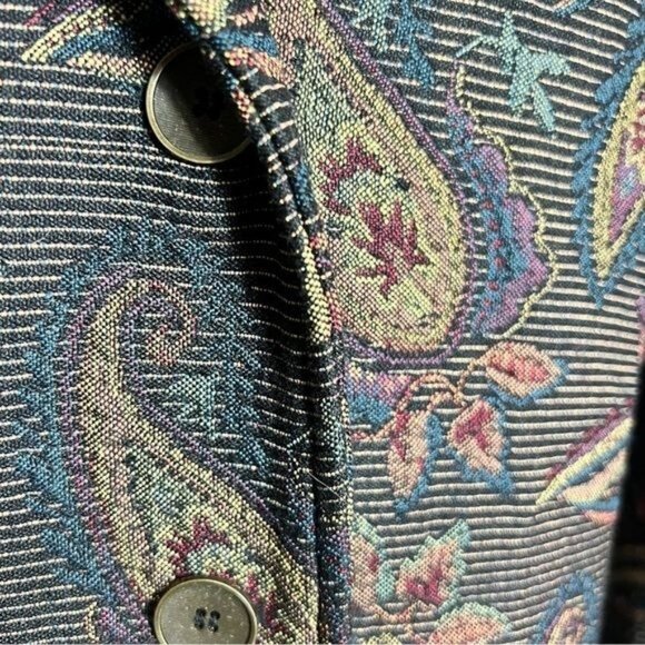 Christopher & Banks Multicolor Paisley Pattern Woven Jacket Womens Size Large - Picture 4 of 10